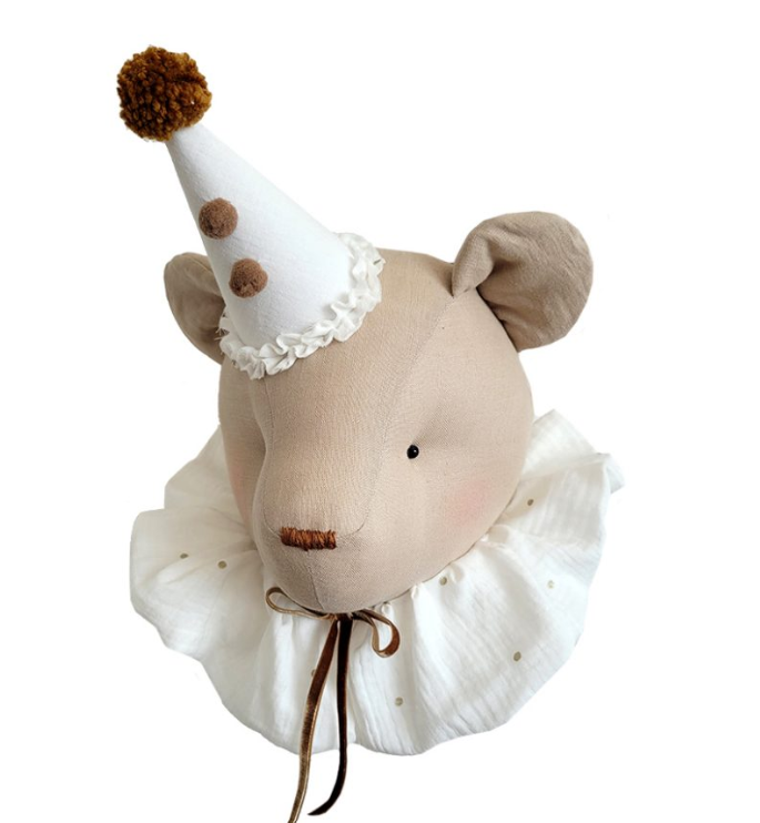URSO BEIGE COM GOLA CREME